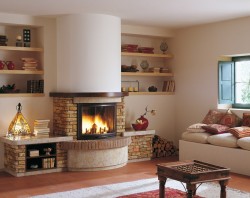 Каминная облицовка Palazzetti Bressanone Tondo Con Panche